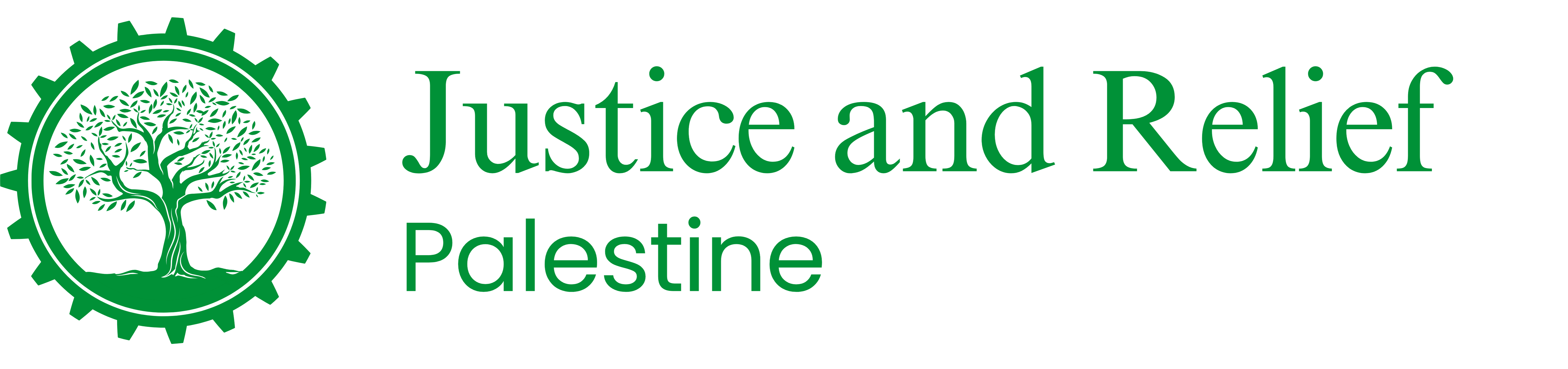 Logo with Text Justice and Relief Green